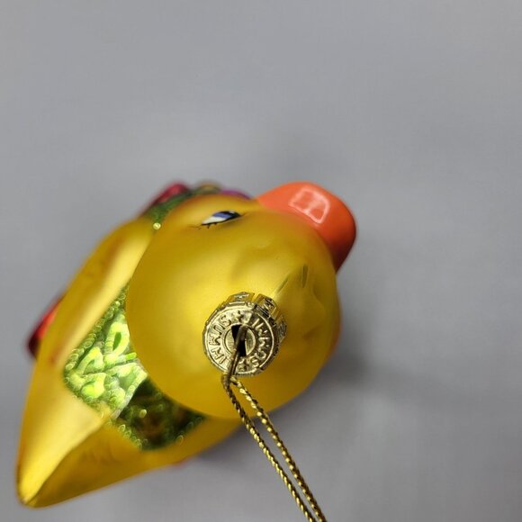 Holiday Duck Pull Toy Glass Ornament Christmas Tree Home Decor - Picture 15 of 15